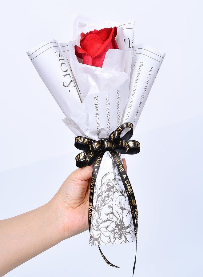 YAMA Back to School Themed Ribbon for Crafts, 3/8 Inch 10 Yard, You're A Star Gold Satin Ribbon for Gift Wrapping Crafts Flower Bouquet Party Decoration,Black - Image 3